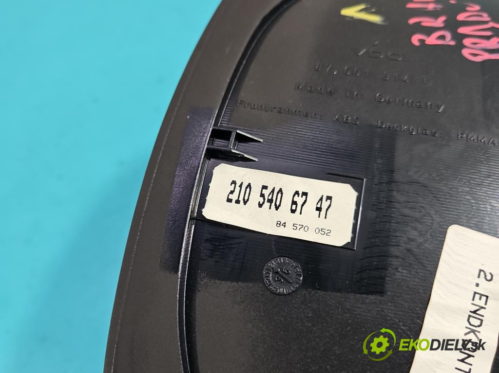 Mercedes E W210 1995-2002 2.0 8V 136hp manual 100 kW 1998 cm3 4- Přístrojová deska  (Přístrojová deska)