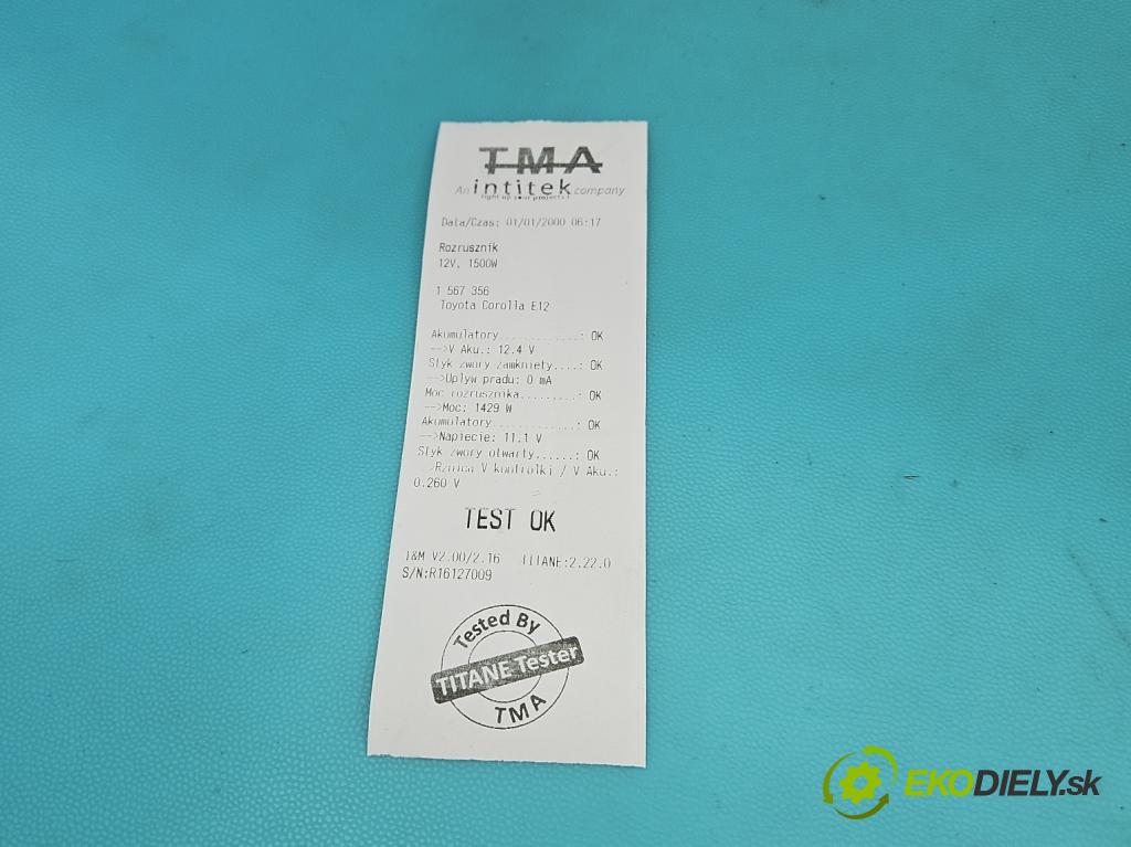 Toyota Corolla E12 2001-2009 1.4 D4D 90 HP manual 66 kW 1364 cm3 5- štartér  (Štartér)