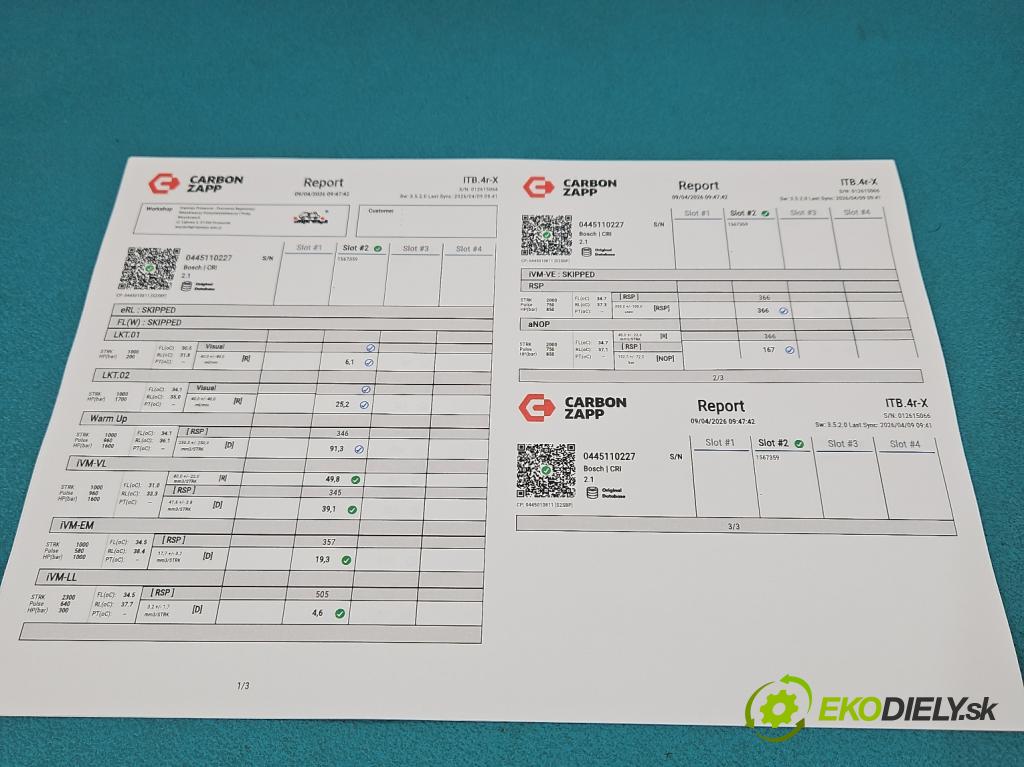 Toyota Corolla E12 2001-2009 1.4 D4D 90 HP manual 66 kW 1364 cm3 5- vstrek 0445110227 (Vstrekovač paliva)