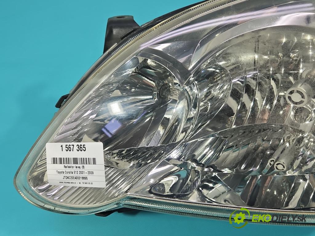 Toyota Corolla E12 2001-2009 1.4 D4D 90 HP manual 66 kW 1364 cm3 5- Reflektor: ľavý  (Kľučka dverí ostatné)