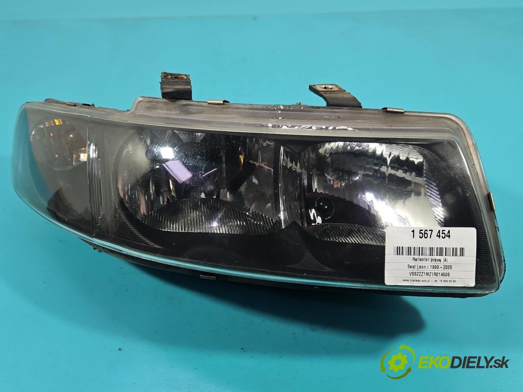 Seat Leon I 1999-2005 1.9 tdi 110 HP manual 81 kW 1896 cm3 5- Reflektor: pravý  (Svetlo predné pravé)