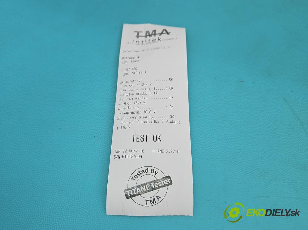 Opel Zafira A 1999-2005 2.0 dti 101 HP manual 74 kW 1995 cm3 5- štartér 0001109055 (Štartér)