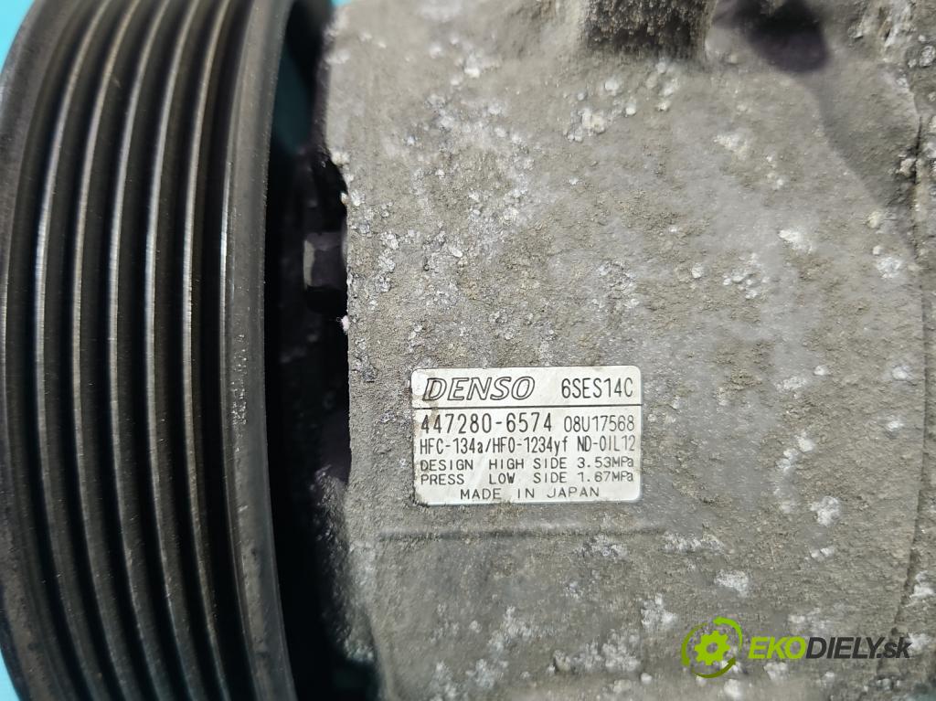 Toyota Corolla E16/E18  2013-2019 1.6 16V 132  HP manual 97 kW 1598 cm3 4- Kompresor: klimatizácie 447280-6574 (Kompresor klimatizácie)