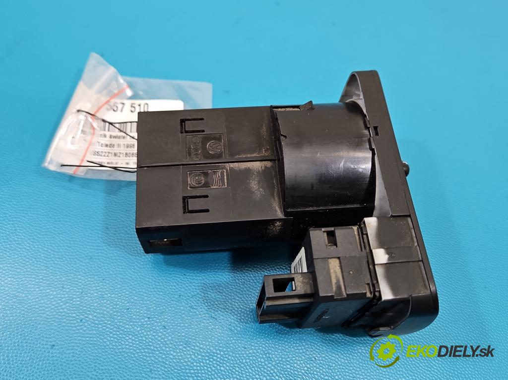 Seat Toledo II 1998-2004 1.6 16V 105 HP manual 77 kW 1598 cm3 4- prepínač světla: na doska: 1M1941531L