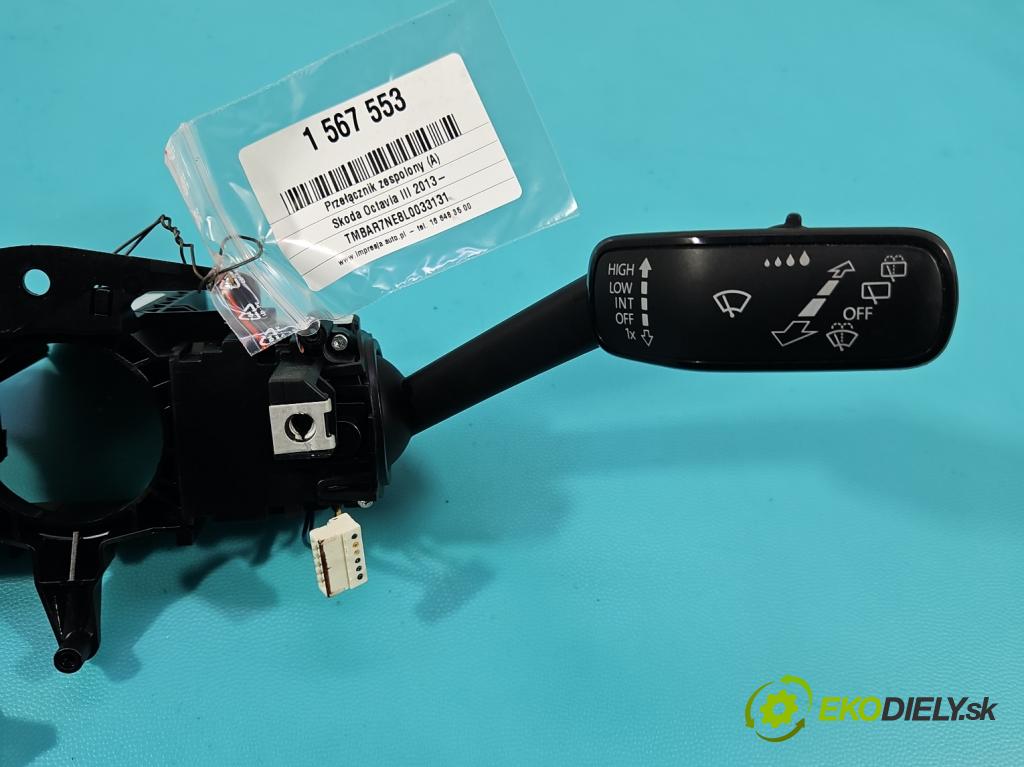 Skoda Octavia III 2013- 1.5 TSI 150 HP manual 110 kW 1498 cm3 5- prepínač komplex: 5Q1953507B (Prepínacie páčky pod volantom)