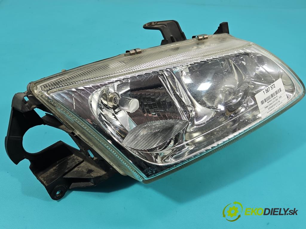 Nissan Almera N16 2000-2006 1.5 16V 90 HP manual 66 kW 1498 cm3 5- Reflektor: pravý 89003330 (Svetlo predné pravé)