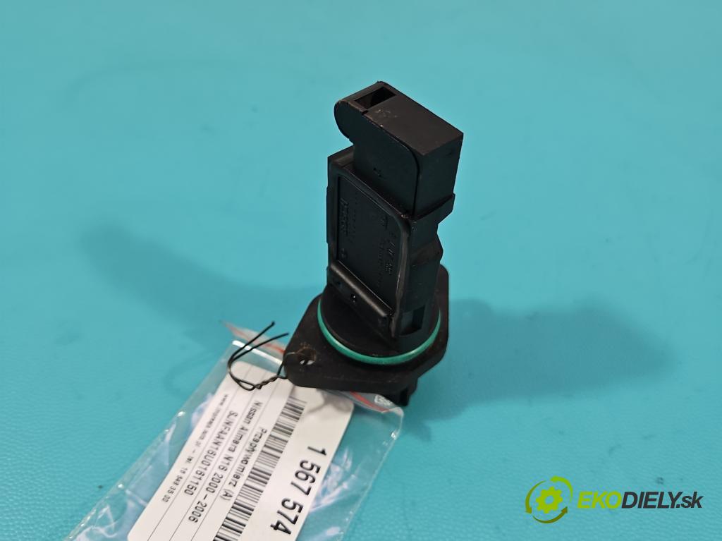 Nissan Almera N16 2000-2006 1.5 16V 90 HP manual 66 kW 1498 cm3 5- průtokoměr: 385201B (Váha vzduchu)