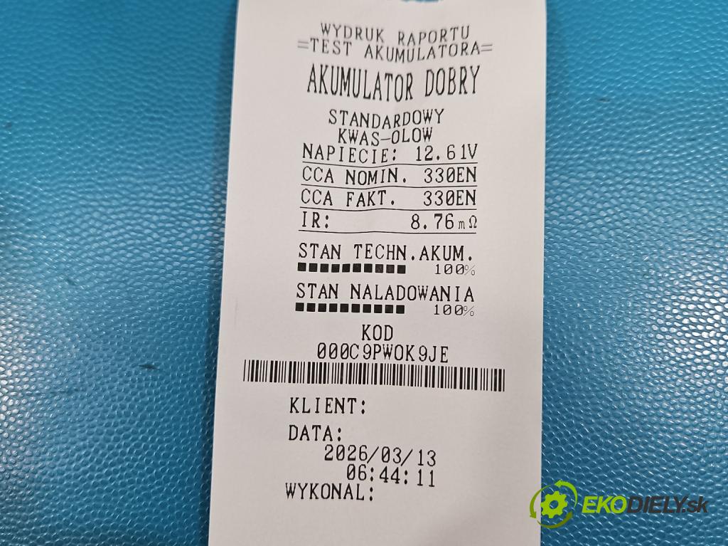 Daewoo Matiz 0.8 51KM manual 37.5 kW 796 cm3 5- Akumulator automobilovy 36AH 330A