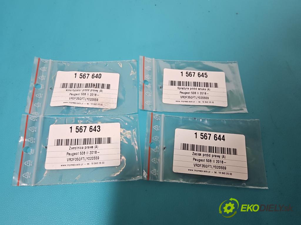 Peugeot 508 II 2018- 1.6 16V 181KM automatic 133 kW 1598 cm3 5- brzdič predné pravý  (Kľučka dverí ostatné)