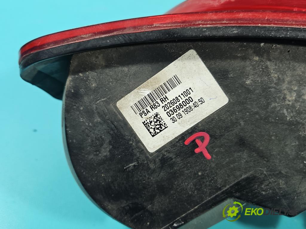 Peugeot 508 II 2018- 1.6 16V 181KM automatic 133 kW 1598 cm3 4- světlo zadní pravé nárazníku 20260811001