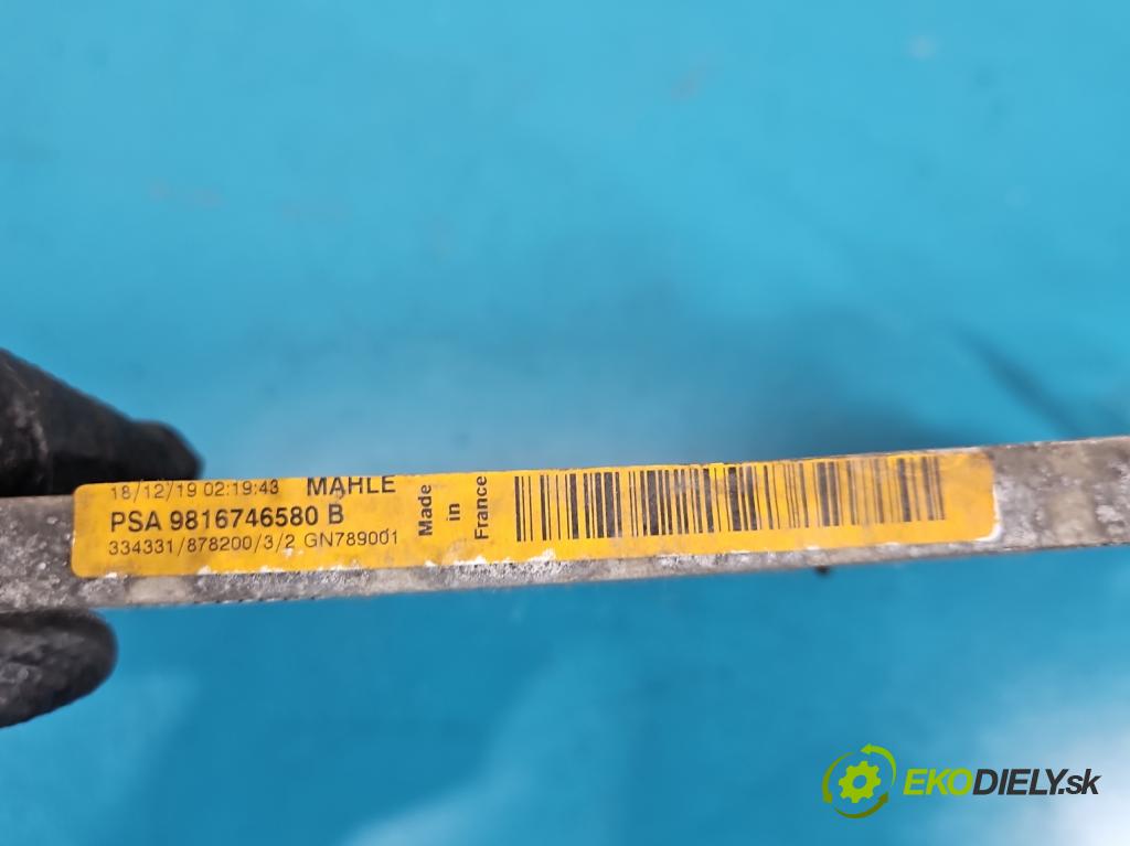 Peugeot 508 II 2018- 1.6 16V 181KM automatic 133 kW 1598 cm3 5- chladič klimatizácie 9816746580 (Chladič klimatizácie)