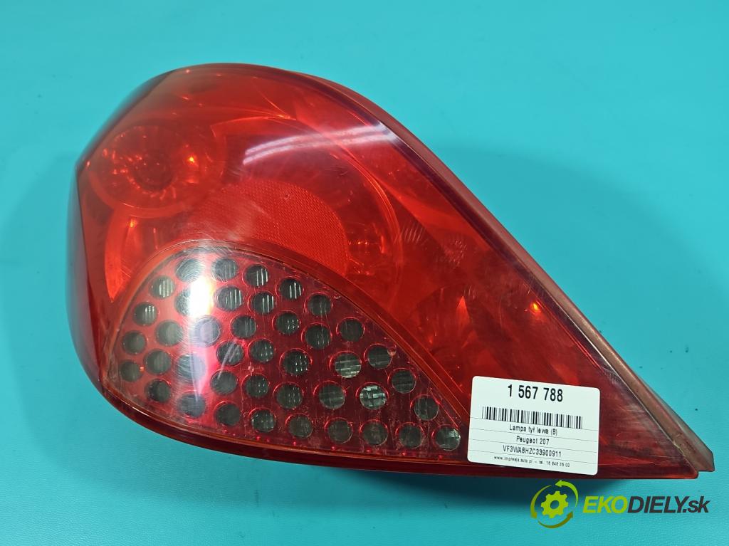 Peugeot 207 1.4 hdi 68 HP manual 50 kW 1398 cm3 3- svetlo / reflektor zadné ľavé 9649986680-03 (Kľučka dverí ostatné)