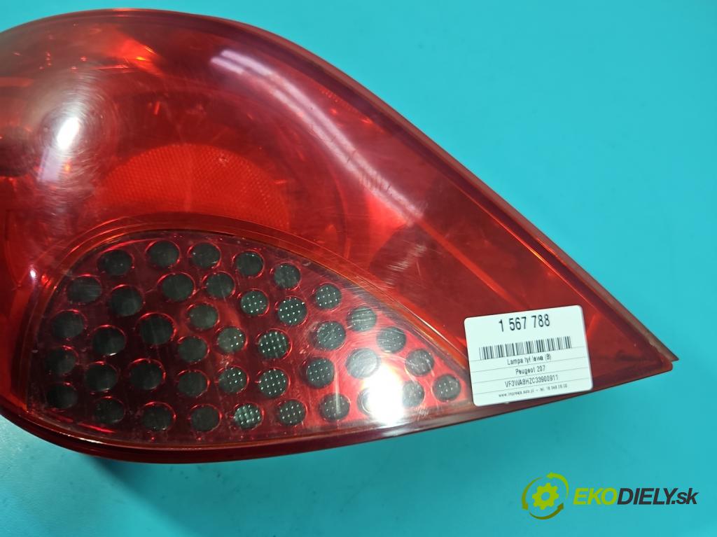 Peugeot 207 1.4 hdi 68 HP manual 50 kW 1398 cm3 3- svetlo / reflektor zadné ľavé 9649986680-03 (Kľučka dverí ostatné)