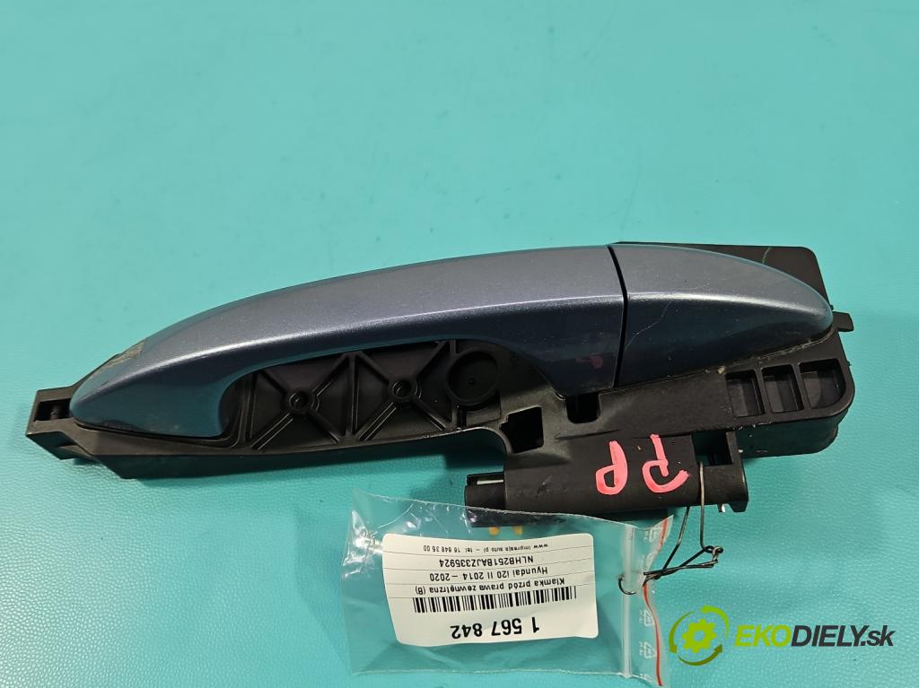 Hyundai i20 II 2014 -2020 1.2 16V 84KM manual 62 kW 1248 cm3 5- rukoväť predné pravé mimo:  (Kľučka dverí ostatné)