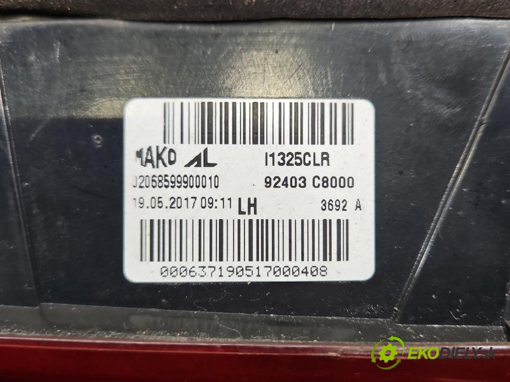 Hyundai i20 II 2014 -2020 1.2 16V 84KM manual 62 kW 1248 cm3 5- svetlo / reflektor zadné ľavé 92403C8000 (Kľučka dverí ostatné)