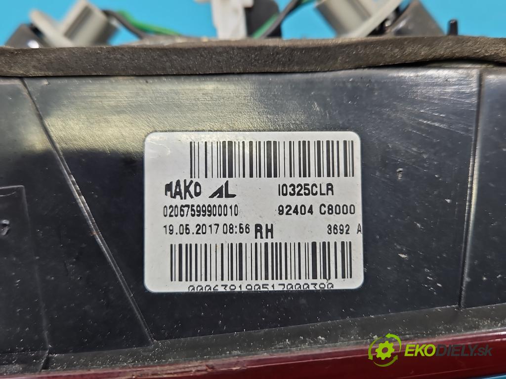 Hyundai i20 II 2014 -2020 1.2 16V 84KM manual 62 kW 1248 cm3 5- svetlo / reflektor zadné pravé 92404-C8000 (Kľučka dverí ostatné)