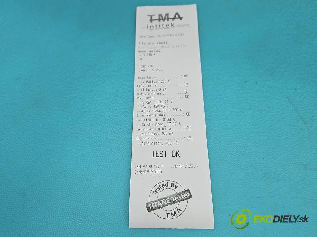 Jaguar X-type 2.0d 131 hp manual 96 kW 1998 cm3 5- Alternator  (Alternátor)