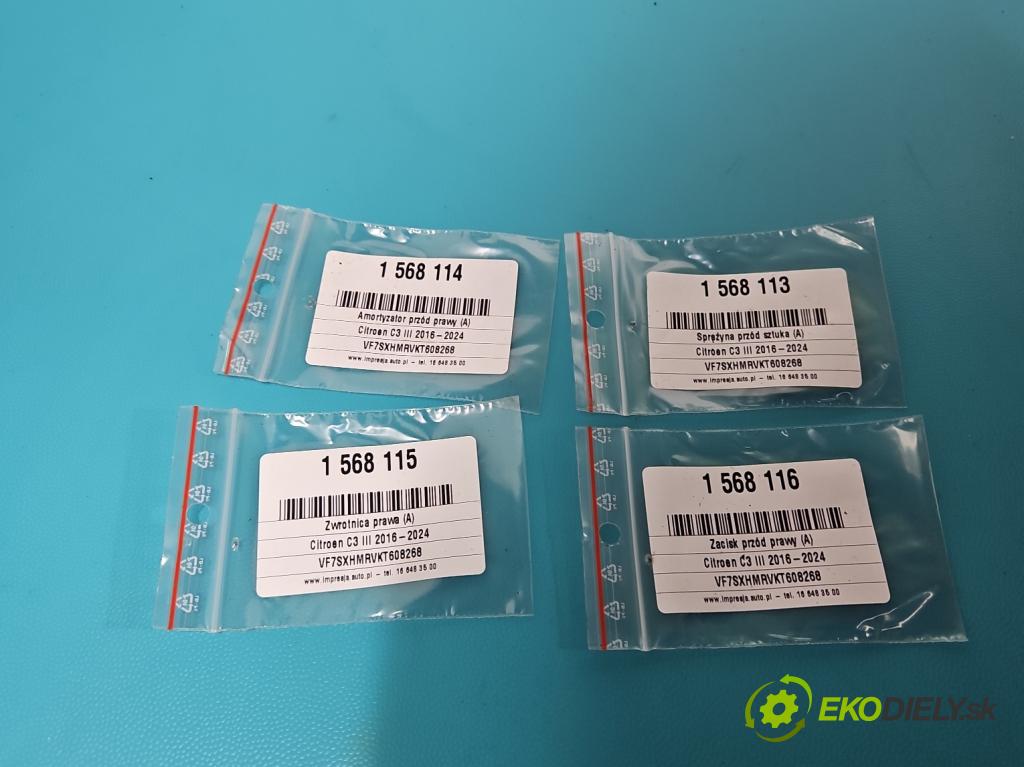 Citroen C3 III 2016-2024 1.2 12V 83 HP manual 61 kW 1199 cm3 5- tlmič predné pravý  (Kľučka dverí ostatné)