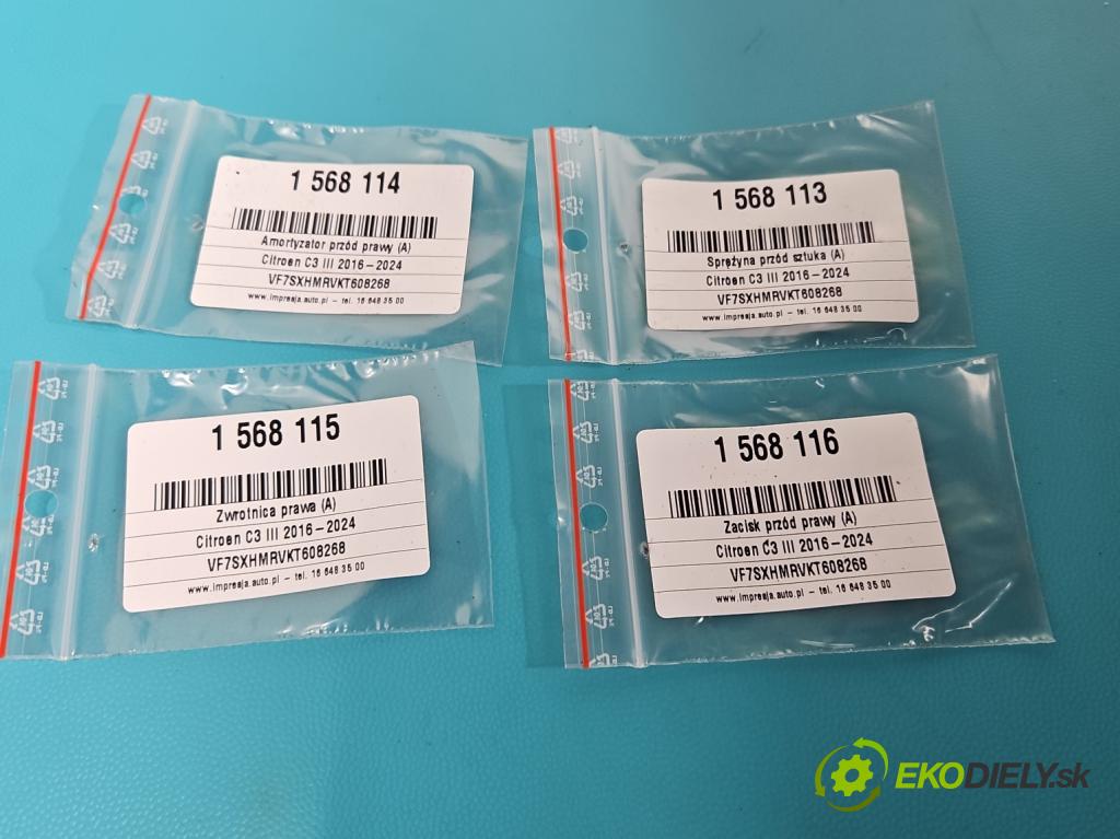 Citroen C3 III 2016-2024 1.2 12V 83 HP manual 61 kW 1199 cm3 5- náboj pravé  (Náboj kolesa)