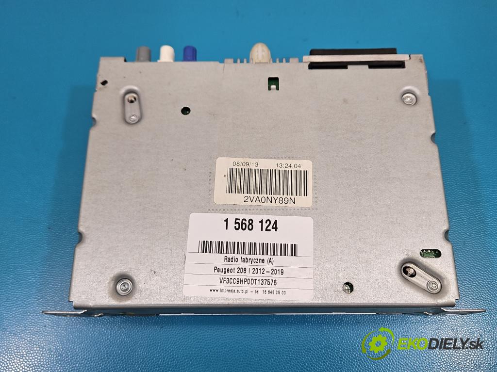 Peugeot 208 I 2012-2019 1.6 hdi 92 HP manual 68 kW 1560 cm3 5- Radio originál 9806730080