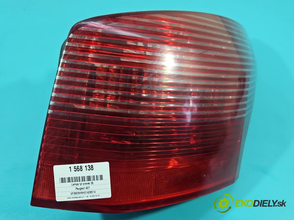 Peugeot 407 2.0 hdi 136 HP manual 100 kW 1997 cm3 5- svetlo / reflektor zadné pravé  (Kľučka dverí ostatné)