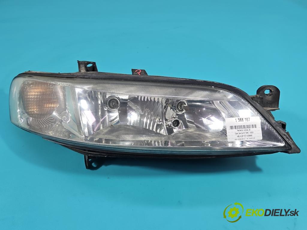 Opel Vectra B 1995-2002 1.6 16V 101 hp manual 74 kW 1598 cm3 4- světlo pravý 90586845 (Pravé přední světlo)
