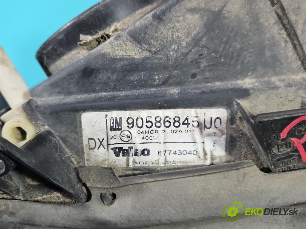 Opel Vectra B 1995-2002 1.6 16V 101 HP manual 74 kW 1598 cm3 4- Reflektor: pravý 90586845 (Svetlo predné pravé)