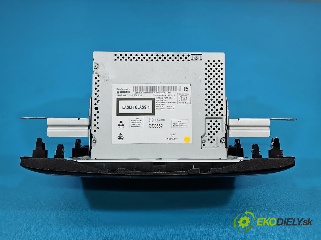 Nissan X-trail III T32 2013-2021 1.6 dci 131 HP automatic 96 kW 1598 cm3 5- Radio originál 259154ET0A