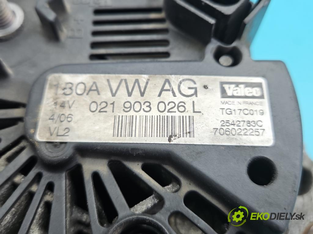 Vw Passat B6 2005-2010 2.0 tdi 140 hp manual 103 kW 1968 cm3 5- Alternator 021903026L (Alternátor)