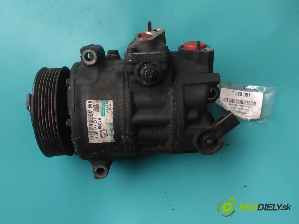 Vw Golf V 2003-2009 1.9 tdi 105 hp manual 77 kW 1896 cm3 5- Kompresor: klíma 1K0820859F (Kompresor klimatizace)