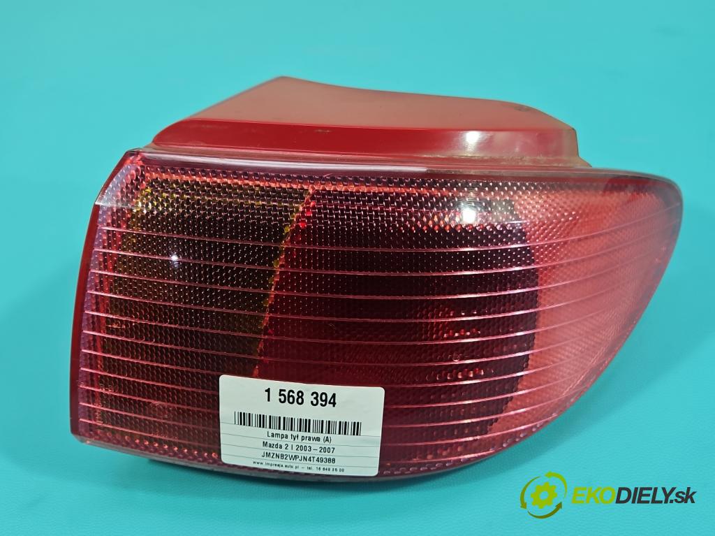 Mazda 2 I 2003-2007 1.2 16V 75 HP manual 55 kW 1242 cm3 5- svetlo / reflektor zadné pravé 3M71-13404-AM (Kľučka dverí ostatné)