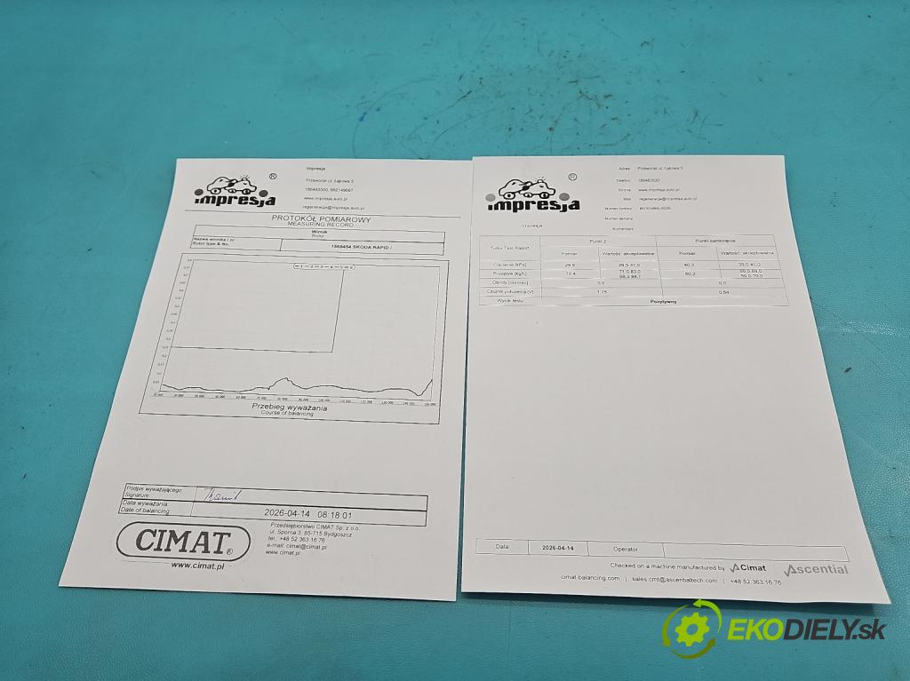 Skoda Rapid 2012-2019 1.4 tdi 90 HP manual 66 kW 1422 cm3 5- turbodúchadlo, turbo repasovaná BV30-66A-0005