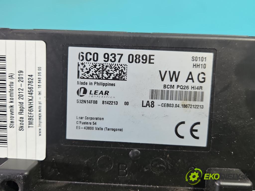 Skoda Rapid 2012-2019 1.4 tdi 90 HP manual 66 kW 1422 cm3 5- riadiaca jednotka komfortu 6C0937089E