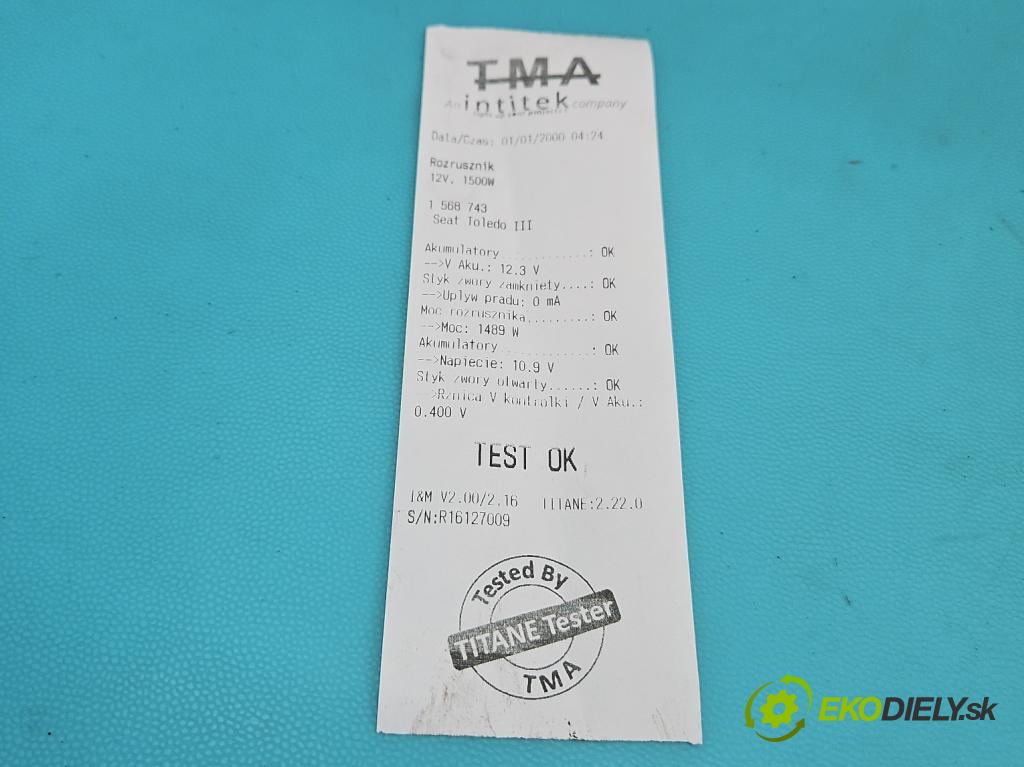 Seat Toledo III 2004-2009 2.0 tdi BKD 140 HP automatic 103 kW 1968 cm3 5- štartér (Štartér)