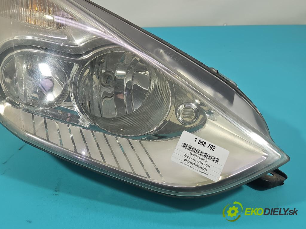 Ford S-max I 2006-2015 2.0 tdci 140 HP automatic 103 kW 1997 cm3 5- Reflektor: pravý 6M21-13W029-AF (Svetlo predné pravé)