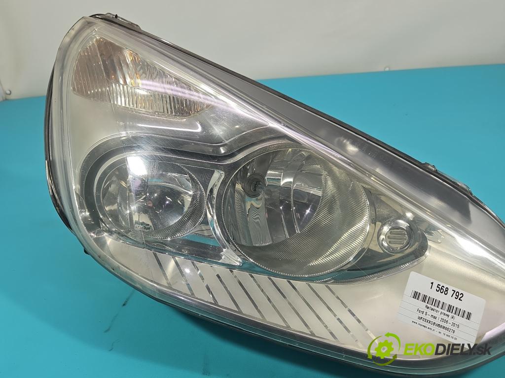 Ford S-max I 2006-2015 2.0 tdci 140 HP automatic 103 kW 1997 cm3 5- Reflektor: pravý 6M21-13W029-AF (Svetlo predné pravé)