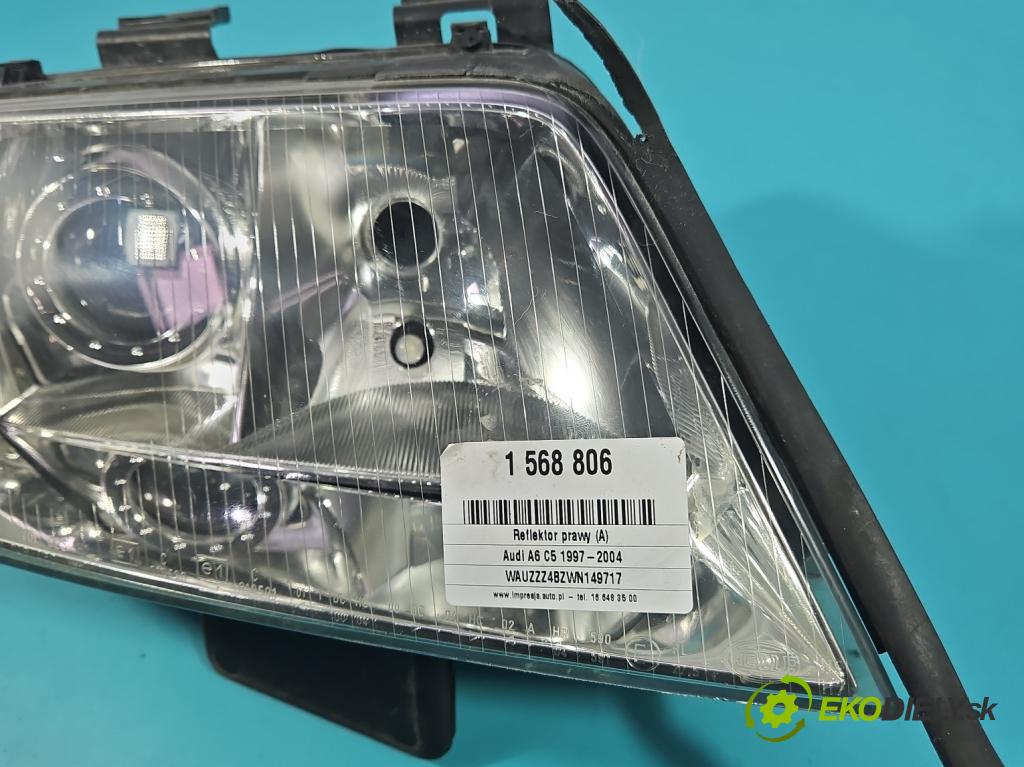 Audi A6 C5 1997-2004 2.4 V6 165 HP automatic 121 kW 2393 cm3 4- Reflektor: pravý  (Svetlo predné pravé)