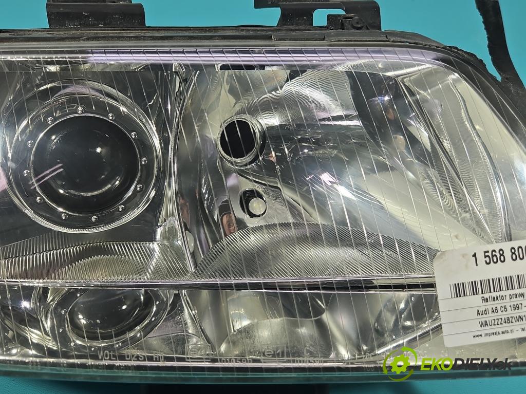 Audi A6 C5 1997-2004 2.4 V6 165 HP automatic 121 kW 2393 cm3 4- Reflektor: pravý  (Svetlo predné pravé)