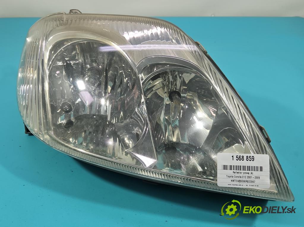 Toyota Corolla E12 2001-2009 2.0 D4D 116 hp manual 85 kW 1995 cm3 5- světlo pravý  (Pravé přední světlo)