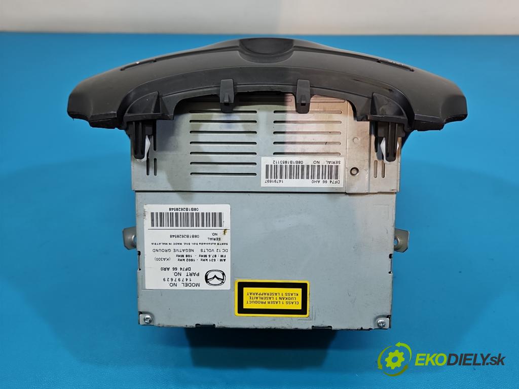 Mazda 2 II 2007-2014 1.3 16V 86 HP manual 63 kW 1349 cm3 3- Radio originál DF7466AR0