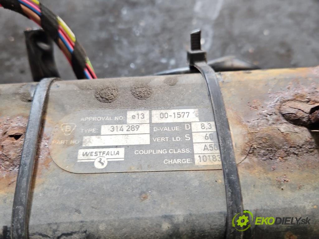 Opel Meriva A 2002-2010 1.6 16V 105 HP automatic 77 kW 1598 cm3 5- Hák: vlečení: (Ťažné zariadenie)