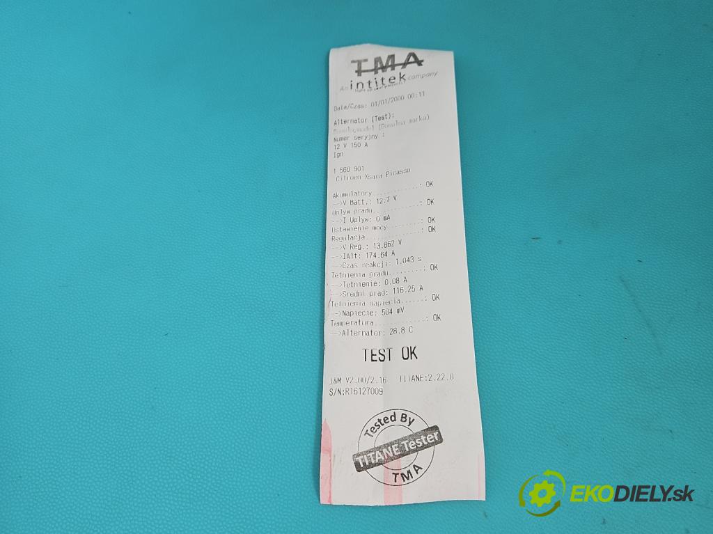 Citroen Xsara Picasso 2.0 hdi 90 hp manual 66 kW 1997 cm3 5- Alternator 9646477580 (Alternátor)