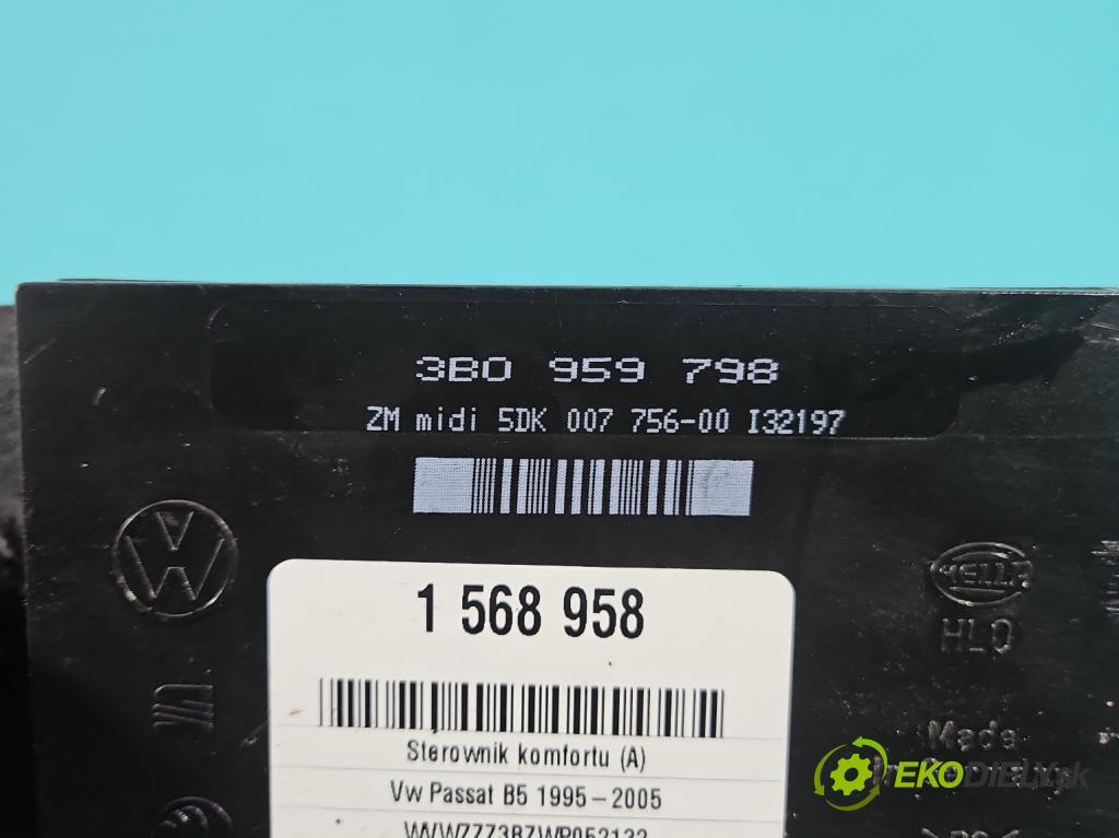 Vw Passat B5 1995-2005 1.6 8V 101 HP manual 74 kW 1595 cm3 4- riadiaca jednotka komfortu 3B0959798