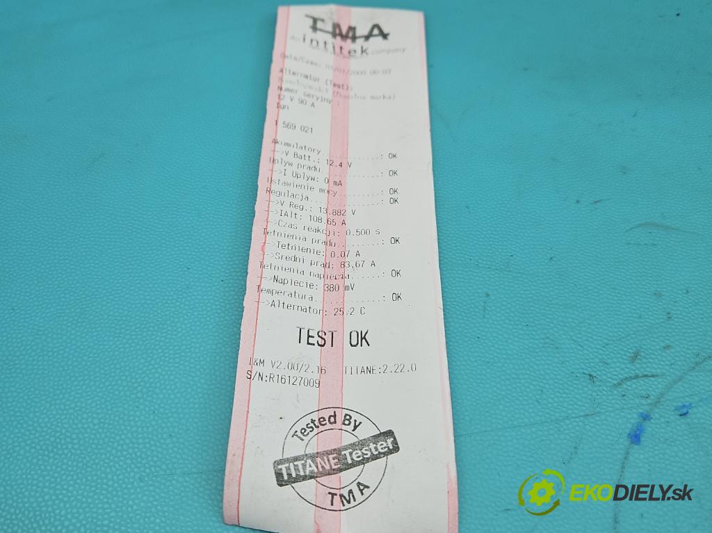 Vw Passat B5 1995-2005 1.6 8V 101 HP manual 74 kW 1595 cm3 4- Alternator (Alternátor)