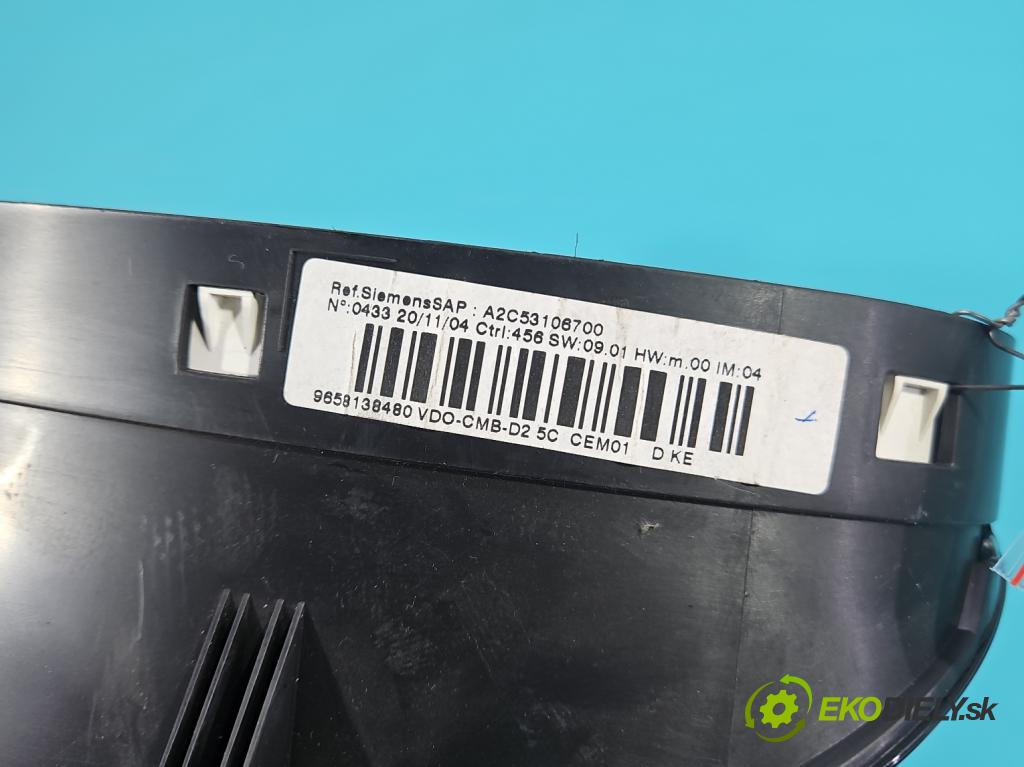 Peugeot 407 2.0 16V 136 HP manual 100 kW 1997 cm3 4- prístrojovka/ budíky 9658138480 (Prístrojová doska)