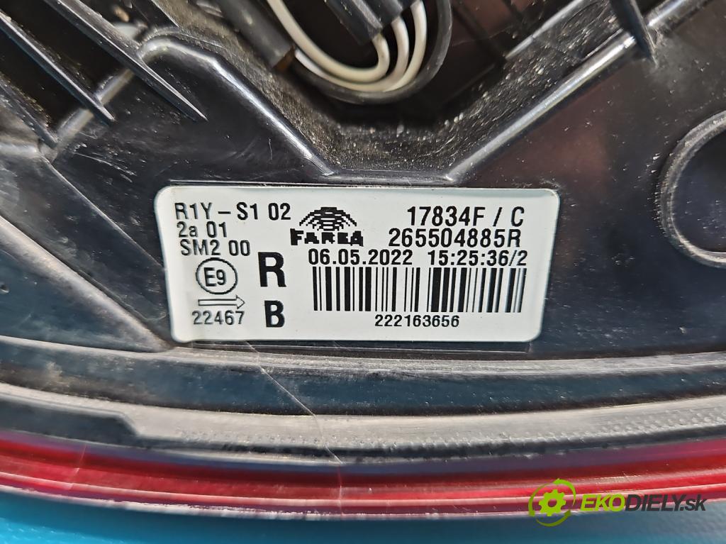 Renault Clio V 2019- 1.0 91 KM automatic 67 kW 999 cm3 5- svetlo / reflektor zadné pravé 265504885R (Kľučka dverí ostatné)