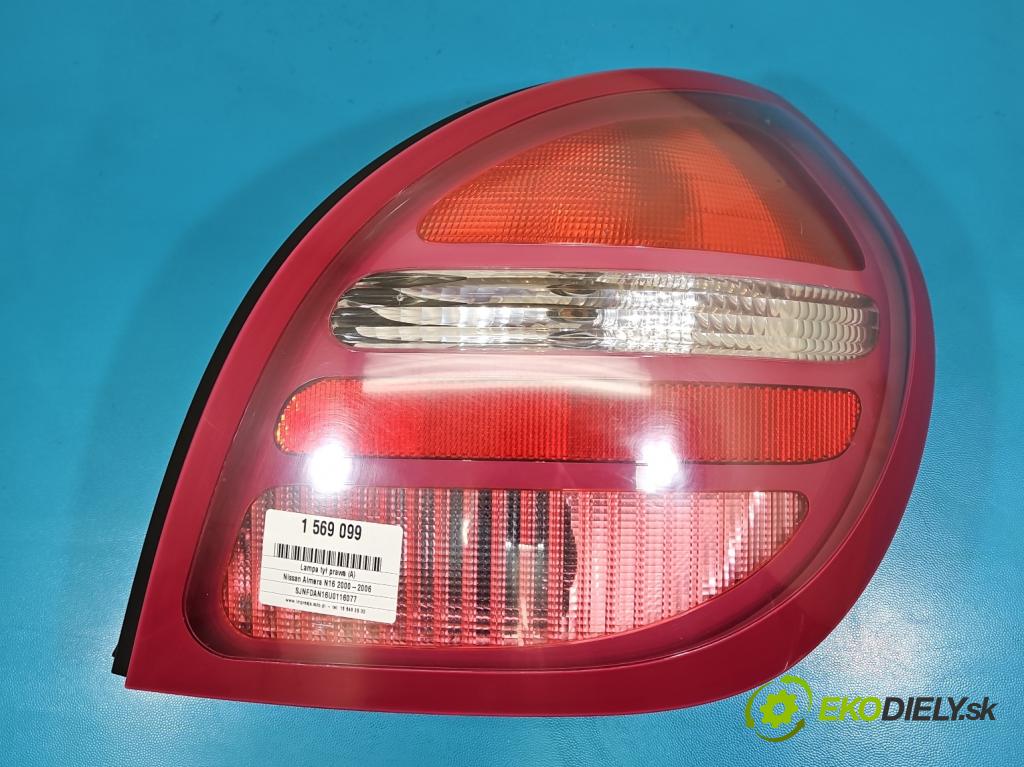 Nissan Almera N16 2000-2006 2.2 TD 110 HP manual 81 kW 2184 cm3 5- svetlo / reflektor zadné pravé  (Kľučka dverí ostatné)