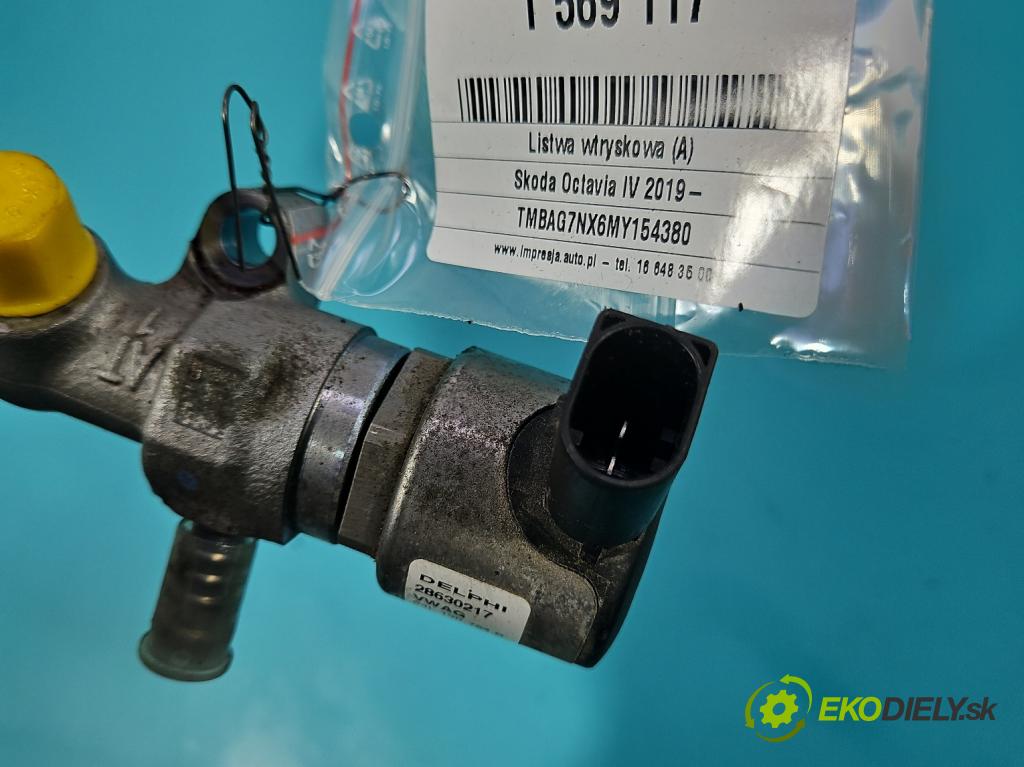 Skoda Octavia IV 2019- 2.0 TDI 116 hp manual 85 kW 1968 cm3 5- lišta vstřikovací 05L130089H (Vstřikovací lišta)