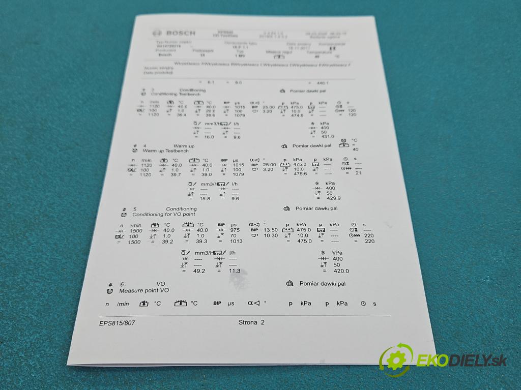 Vw Passat B5 1995-2005 1.9 tdi 131 HP manual 96 kW 1896 cm3 5- vstrekovacie čerpadlo 0414720216 (Vstrekovač paliva)