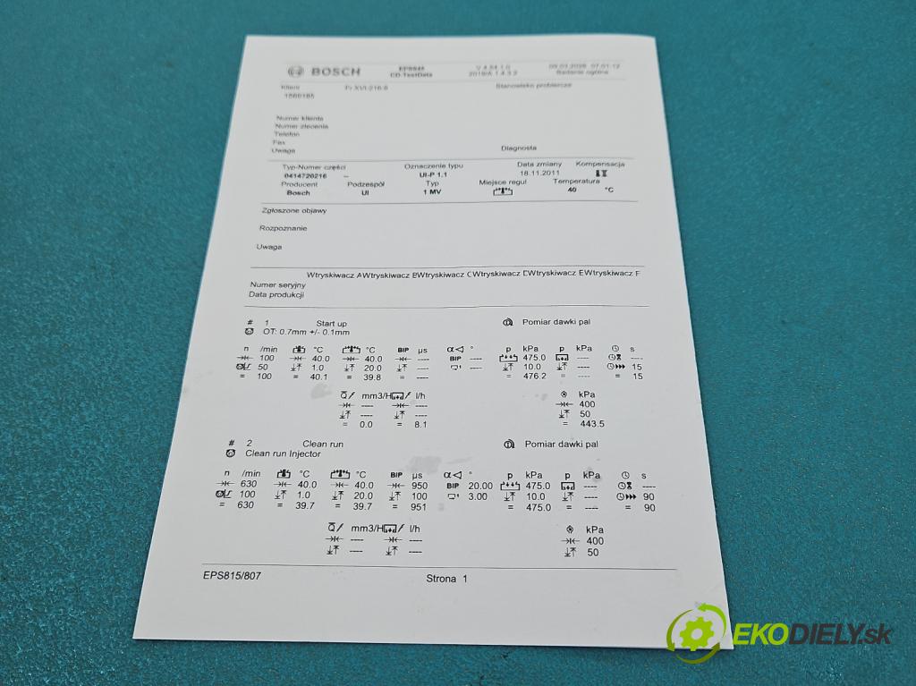 Vw Passat B5 1995-2005 1.9 tdi 131 HP manual 96 kW 1896 cm3 5- vstrekovacie čerpadlo 0414720216 (Vstrekovač paliva)